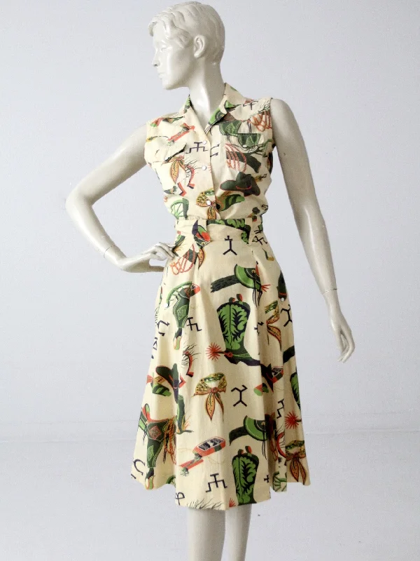 vintage 50s Panhandle Slim skirt and blouse set