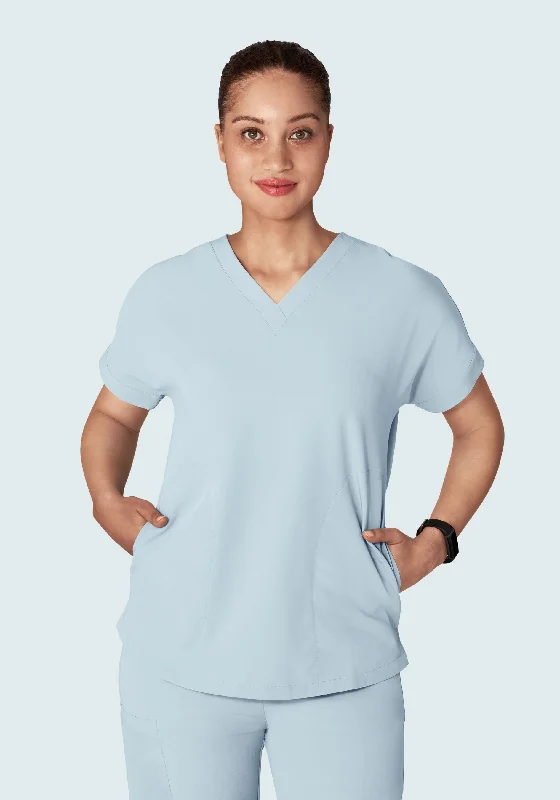 Oversized V Neck Top Powder Blue