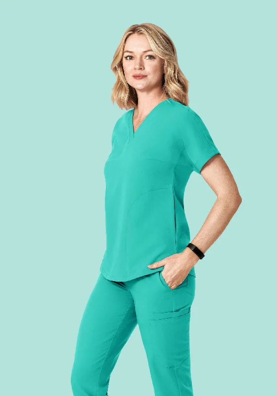 Oversized V Neck Top Surgical Green