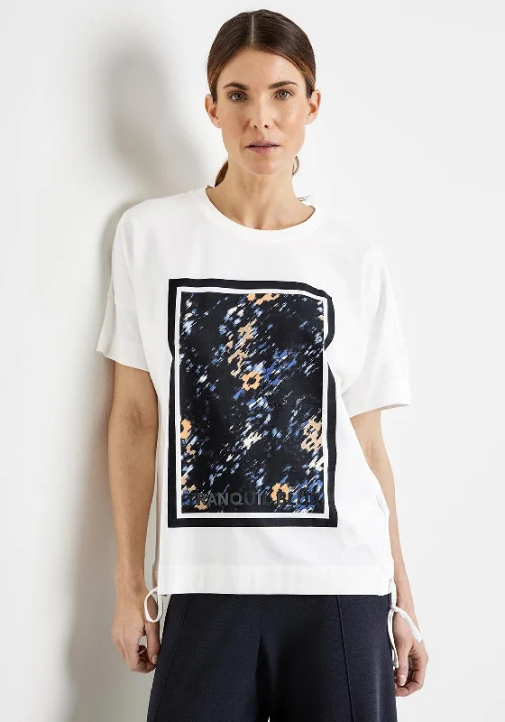 Gerry Weber Oversized Frame Graphic T-Shirt, White Multi