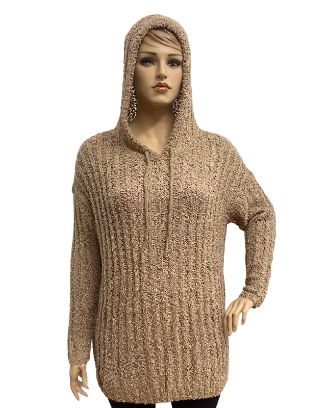 Plus Size Popcorn Hooded Sweater