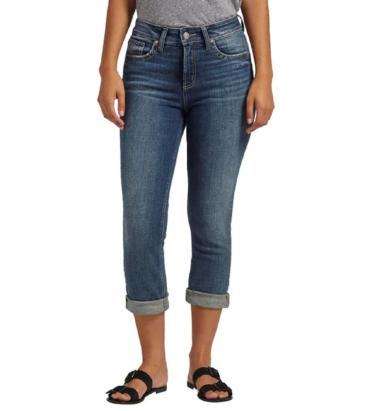 Silver Jeans Avery High Rise Capri Plus Size In Indigo