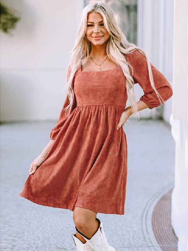 Kaylee Three-Quarter Sleeve Mini Dress