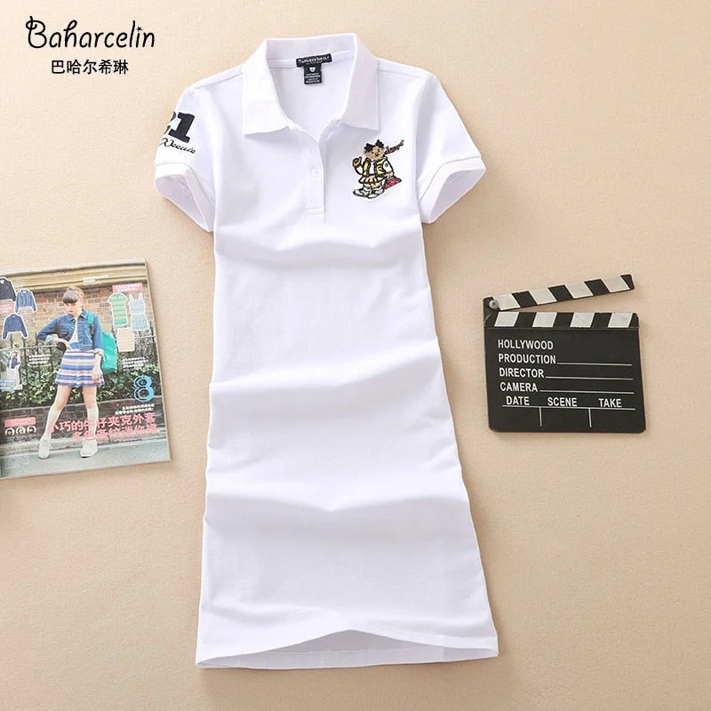 Embroidery Polo Casual Dress